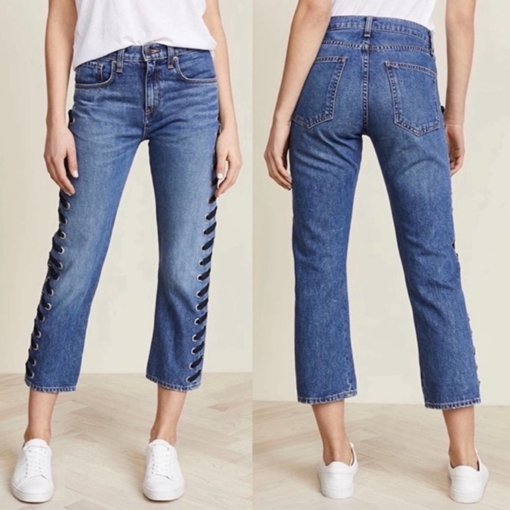 Veronica Beard Blue Straight Leg Jeans